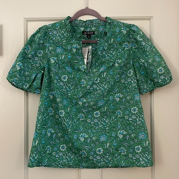 NWT J.Crew floral puff sleeve blouse | Women’s Size XS - Picture 3 of 7